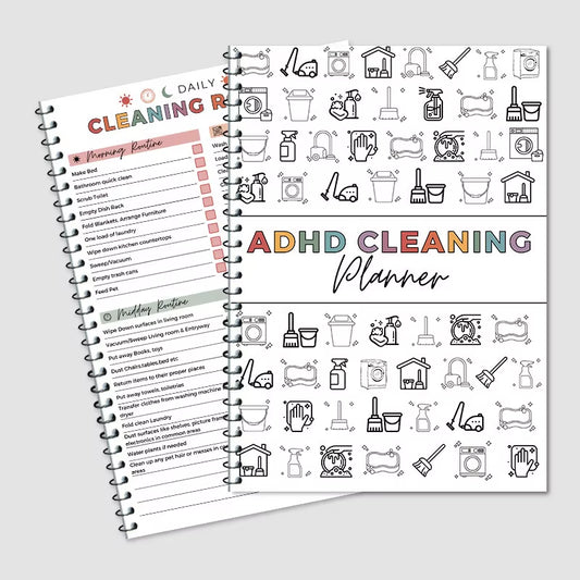 ADHD Cleaning Planner Bundle – Includes Home Cleaning Schedule, Weekly, Monthly, Year-Round Cleanliness Tips, Family Chore Chart