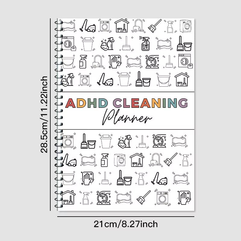 ADHD Cleaning Planner Bundle – Includes Home Cleaning Schedule, Weekly, Monthly, Year-Round Cleanliness Tips, Family Chore Chart